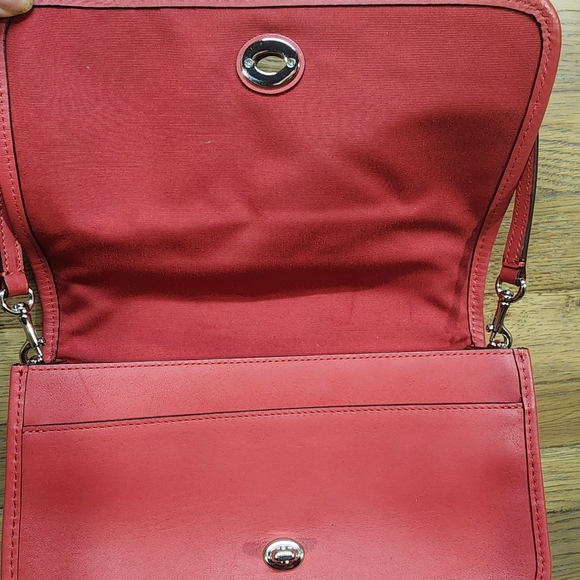 Coach Penny Crossbody Clutch Smooth Red Leather F87768 - Picture 9 of 9
